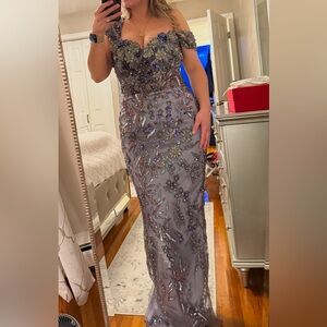 Elegant Floral Embellished Evening Gown